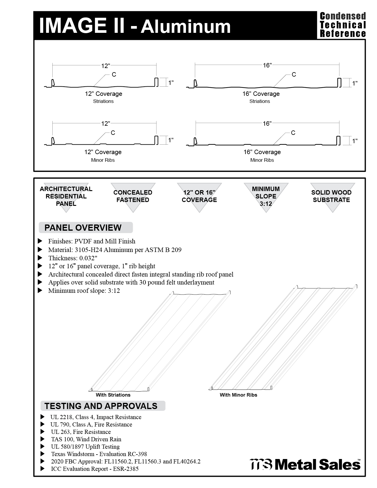 Image II Aluminum Concealed Fastened Roof Panels Specs 