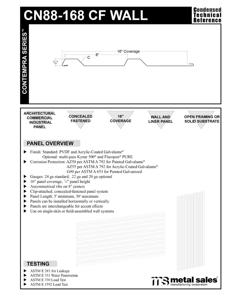 CN88-168 Contempra Series Specs