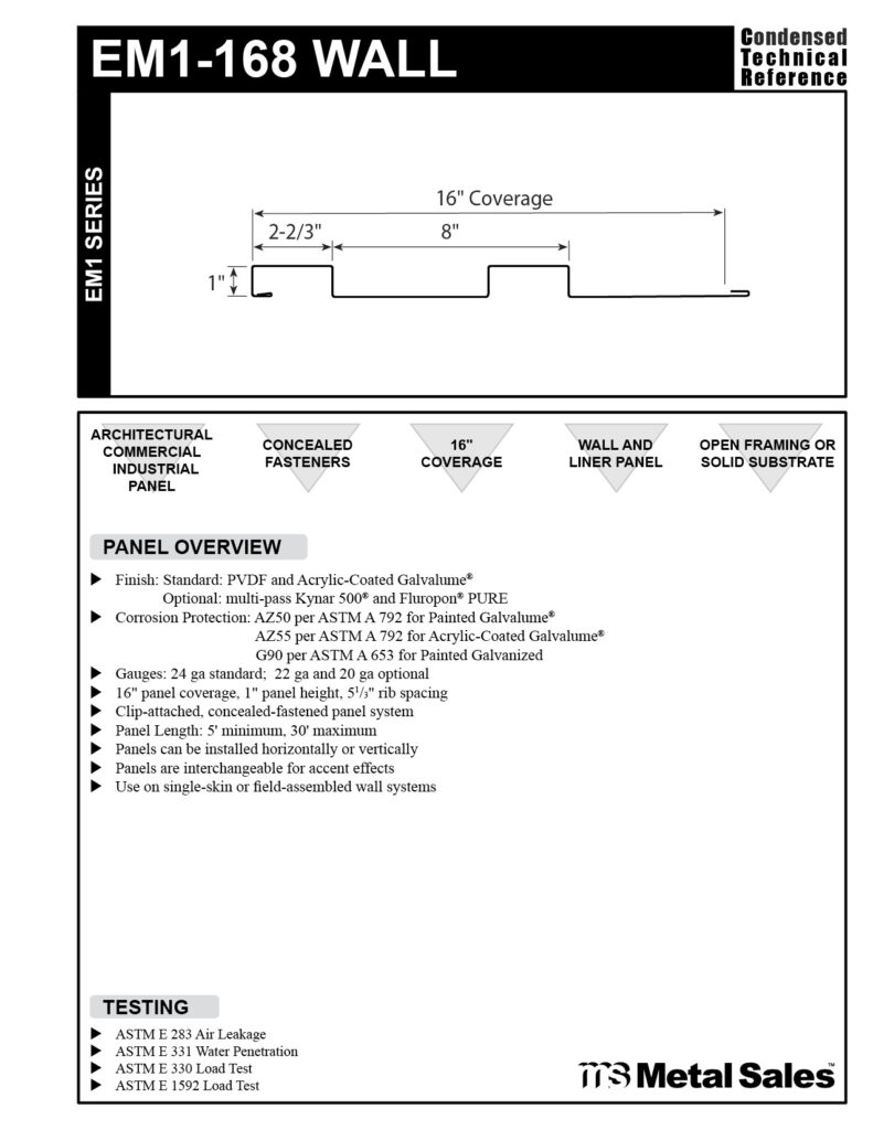 EM1-168 EM1 SERIES SPECS