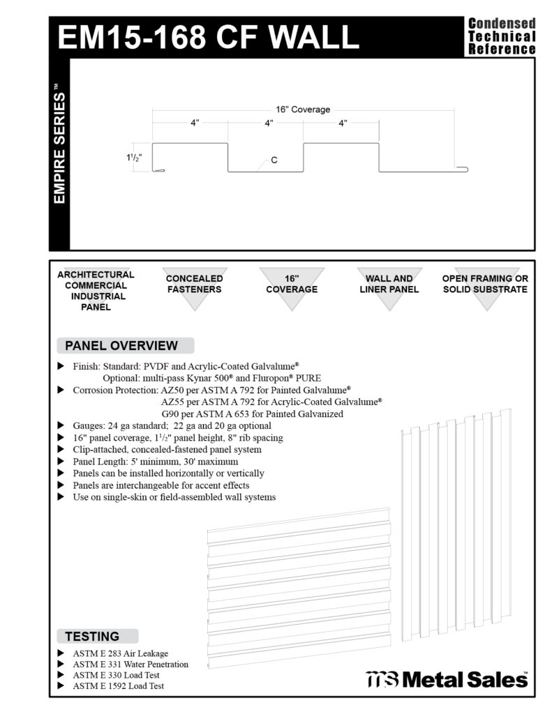 EM15-168 EM15 SERIES SPECS