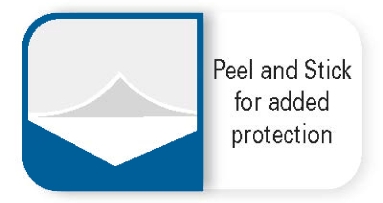 Peel and Stick logo with a peeling layer 