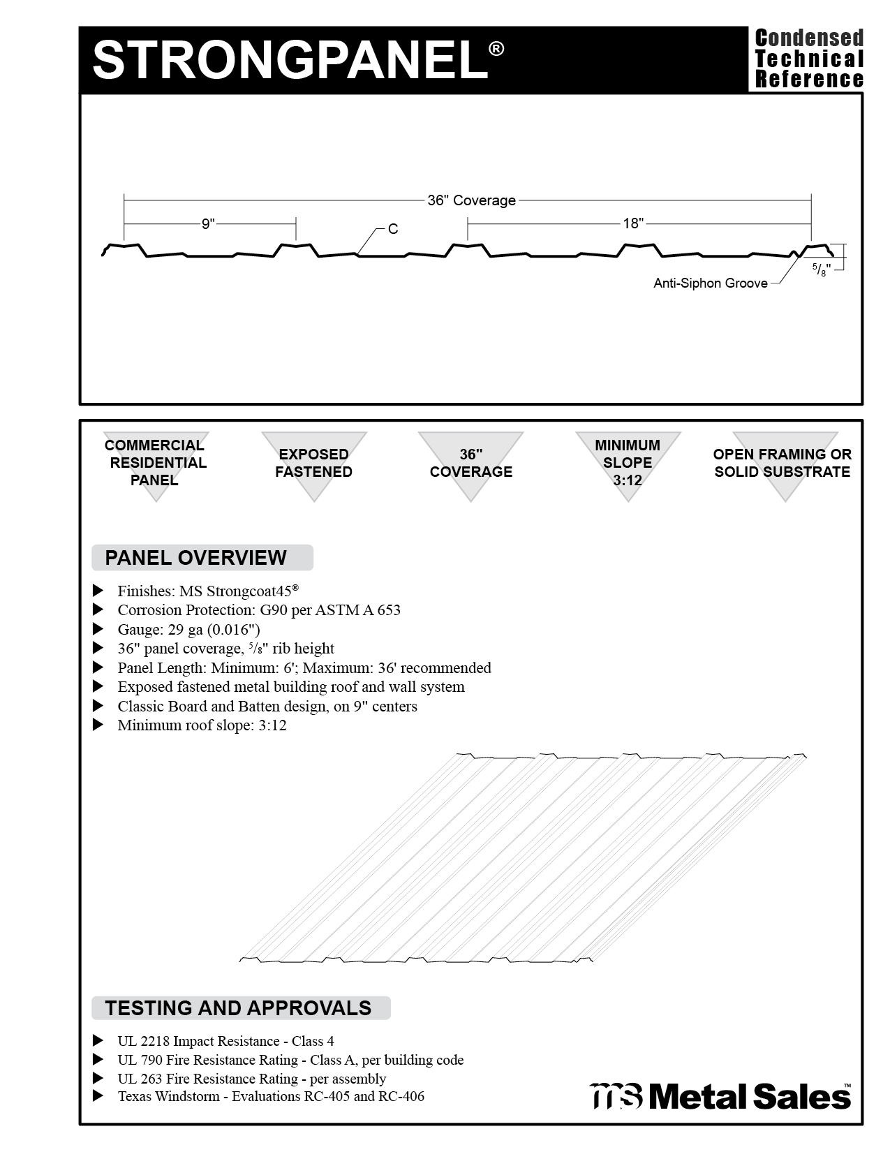 Strongpanel Roof and Wall Panel Specs
