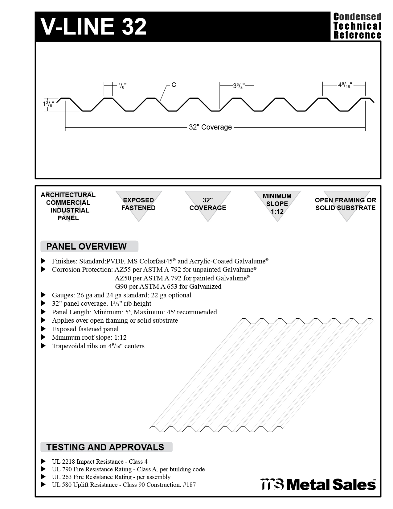V-Line 32 Roof and Wall Specs